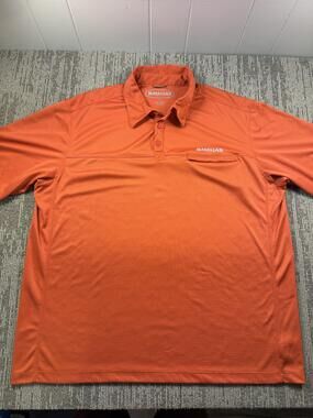 Magellan Sportswear Polo Shirt Mens 2XL Orange Pocket Fishing Hiking Casual